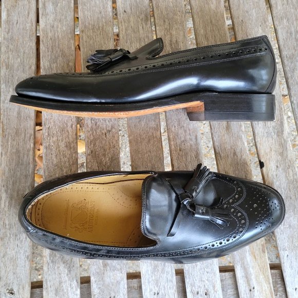JOHNSTON & MURPHY Black Tassel Loafers Shoes 6 D